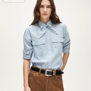 J. Crew Blue and White Striped Shirt